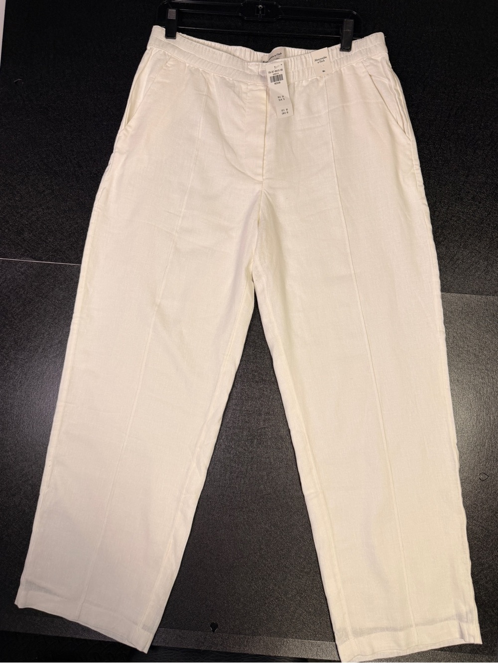 NWT Abercrombie & Fitch White Linen Pants size M